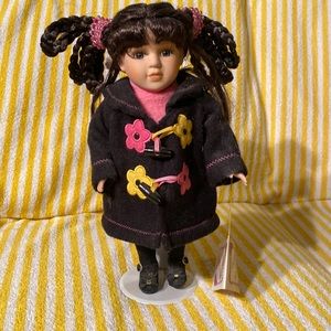 Collector's Choice Porcelain Little Girl In Pig-tails Doll